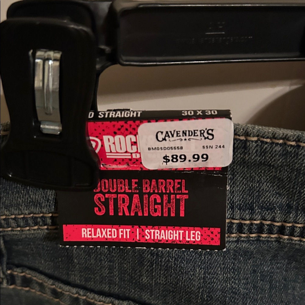 **New**Men’s Rock & Roll  denim double barrel Straight Fit - Dark Blue Wash - Picture 4 of 5
